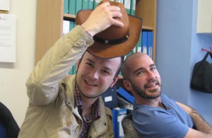 Marketing colleague Andras Zareczky takes his hat off to his new team member, Carmelo