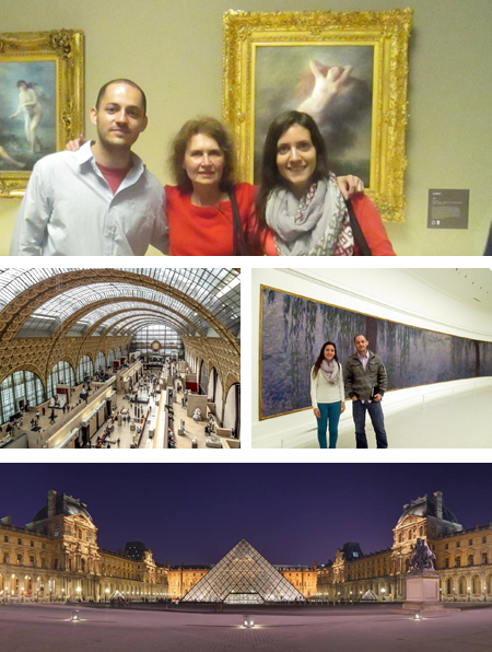 Students visiting the louvre and Musee d'Orsay to see impresssionist painting