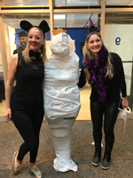 Halloween activities at LSI Berkeley including the Mummy dressing competition