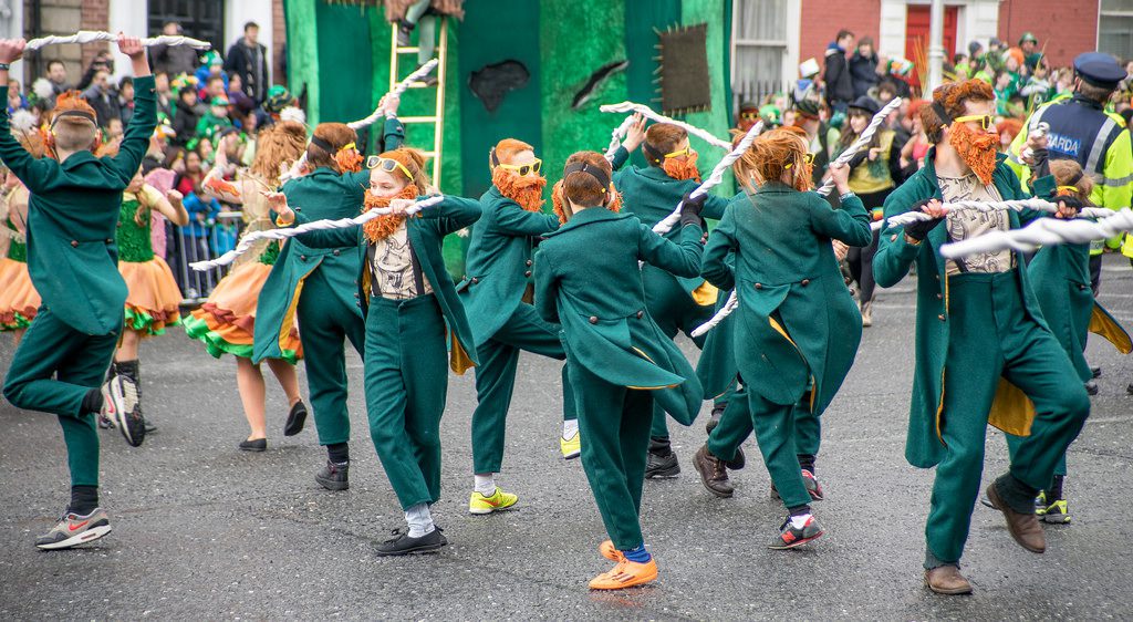 St. Patrick's Day Parade with costumed dancers